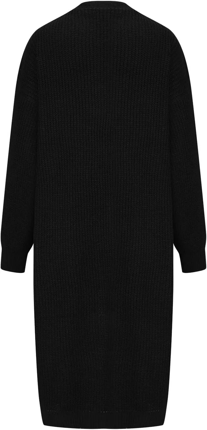 Chunky Knit Cardigan Sweater Women Knee Length Knitted Coat Open Front Duster Sweaters Fashion 2023 Fall Outerwear