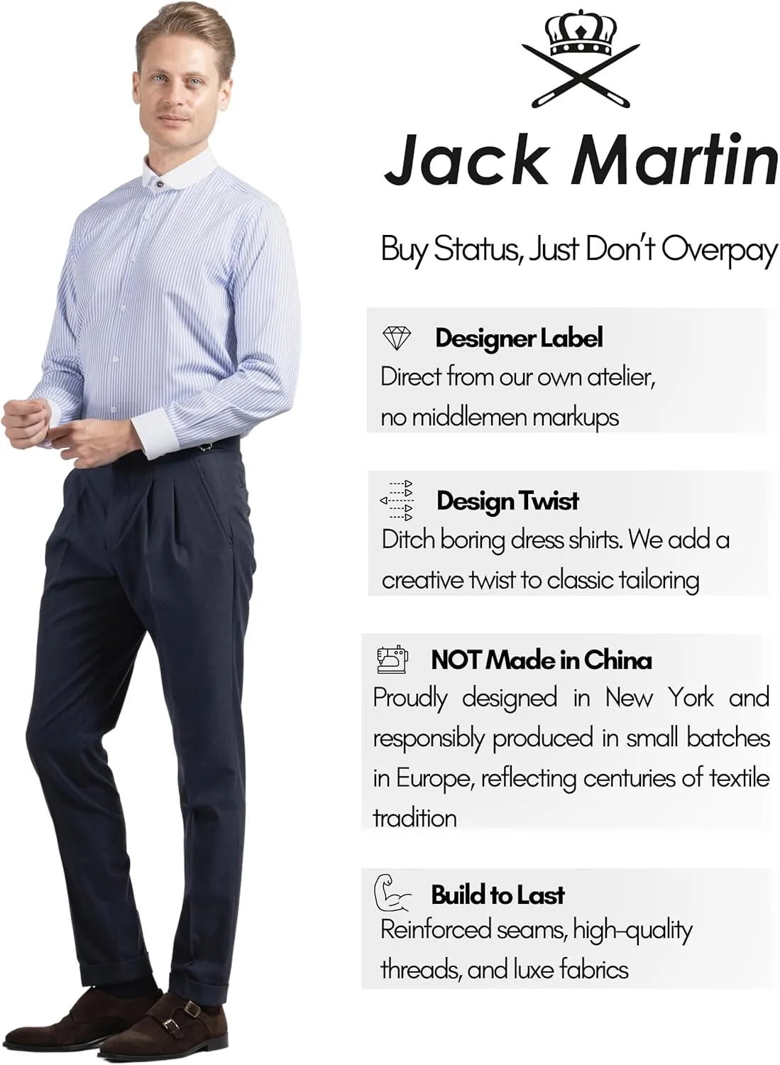 Club Collar Shirts for Men | Mens Long Sleeve Dress Casual Stylish & Formal Button Up Shirts in 1920s Style