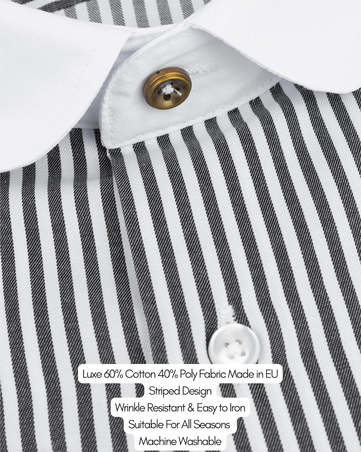 Club Collar Shirts for Men | Mens Long Sleeve Dress Casual Stylish & Formal Button Up Shirts in 1920s Style