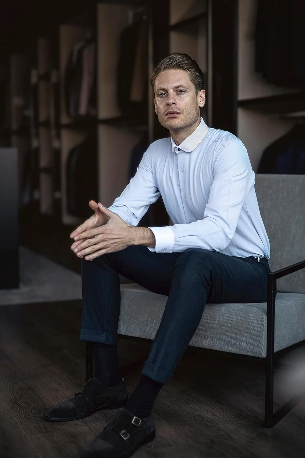 Club Collar Shirts for Men | Mens Long Sleeve Dress Casual Stylish & Formal Button Up Shirts in 1920s Style