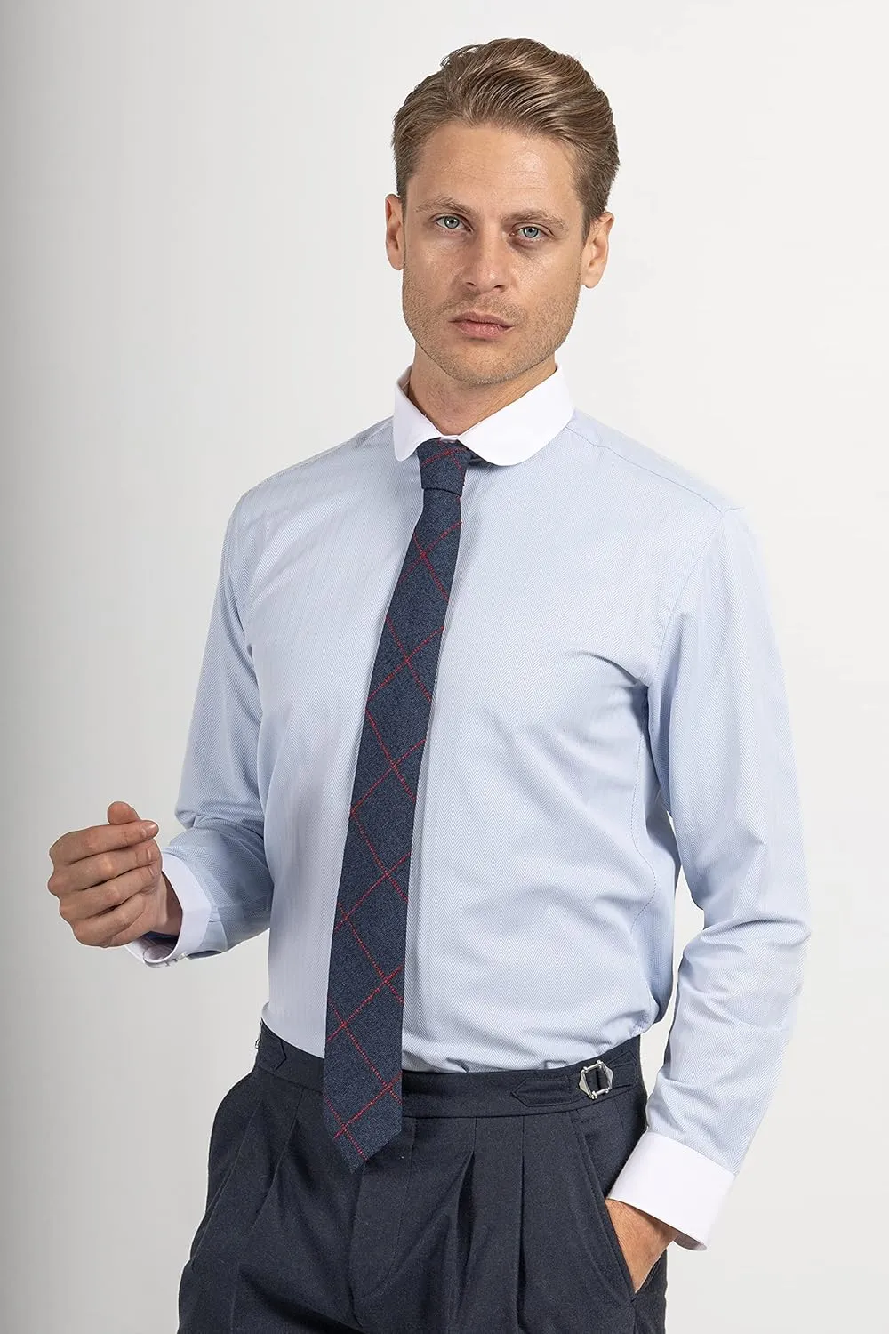 Club Collar Shirts for Men | Mens Long Sleeve Dress Casual Stylish & Formal Button Up Shirts in 1920s Style