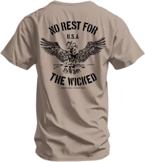 Combat Iron Men's Graphic Tees | No Rest for The Wicked | Mens Graphic T-Shirts