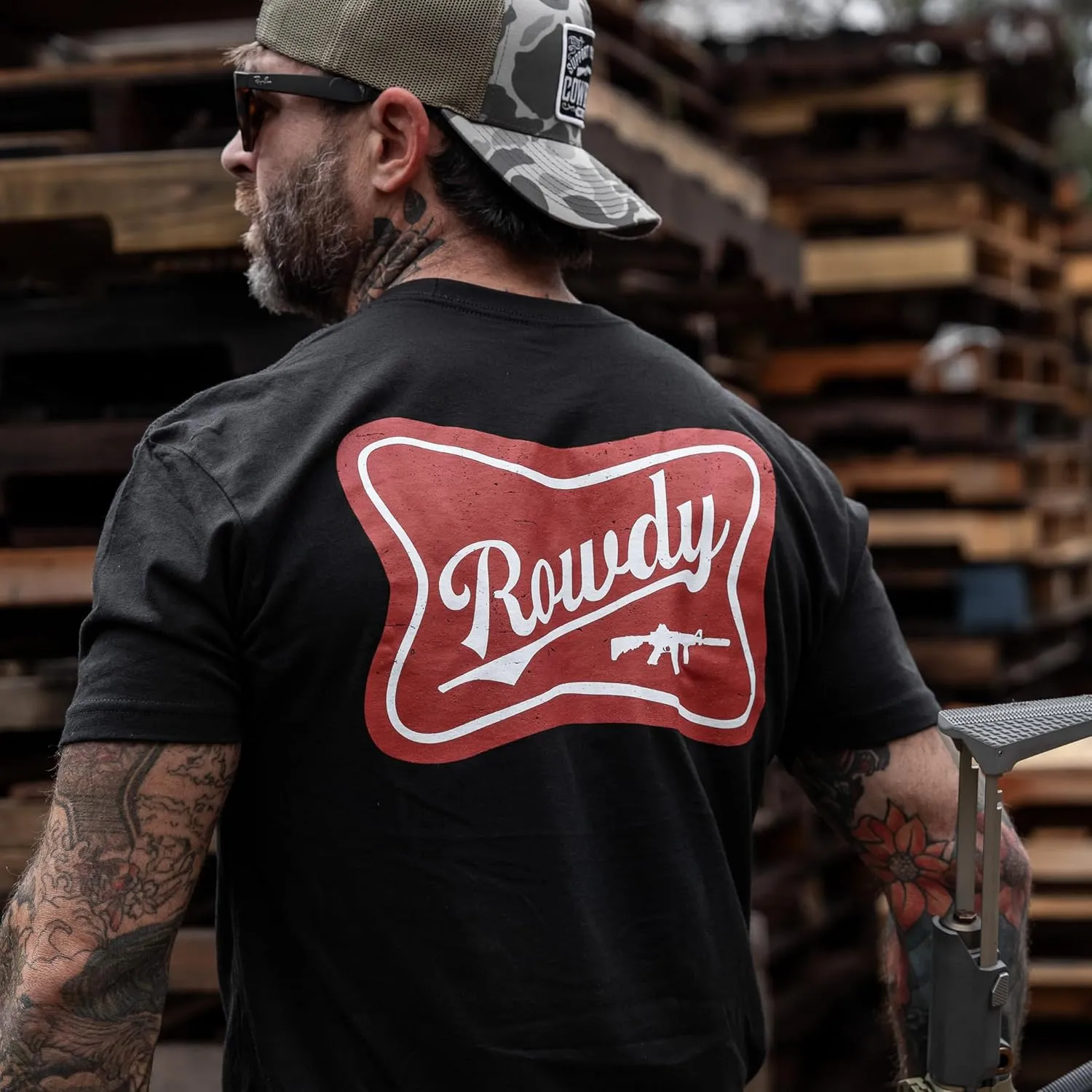 Combat Iron Men's Graphic Tees | Rowdy Beer Logo | Mens Graphic T-Shirts