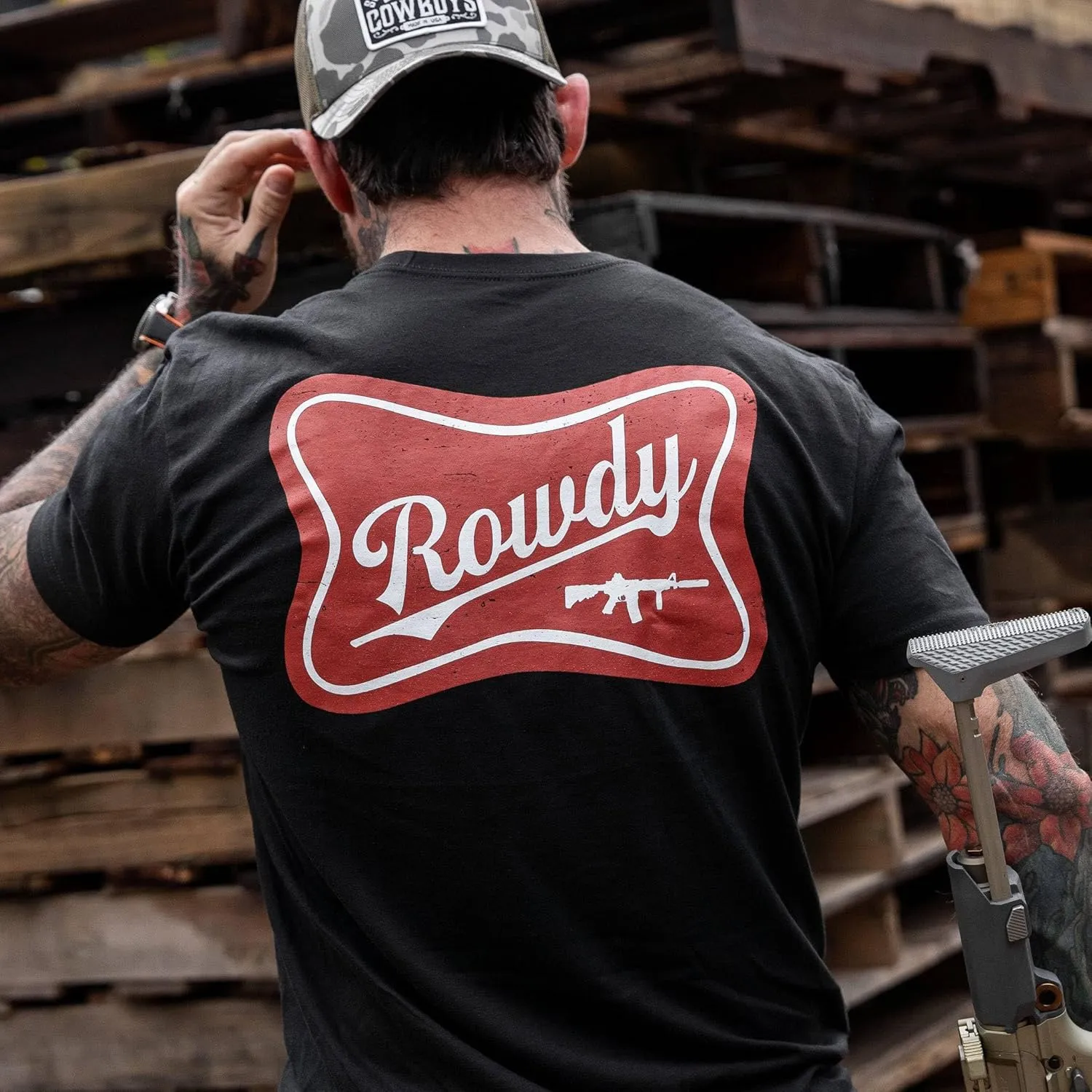 Combat Iron Men's Graphic Tees | Rowdy Beer Logo | Mens Graphic T-Shirts