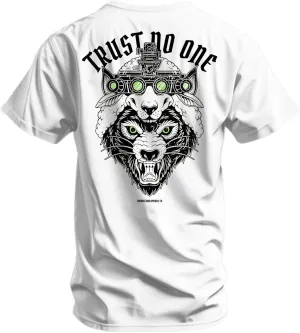 Combat Iron Men's Graphic Tees | Trust No One Wolfman | Mens Graphic T-Shirts