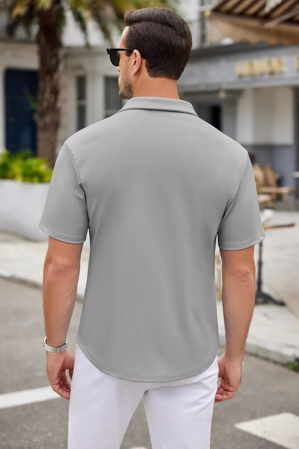 COOFANDY Mens Casual Button Down Shirts Short Sleeve Wrinkle Free Summer Dress Shirt
