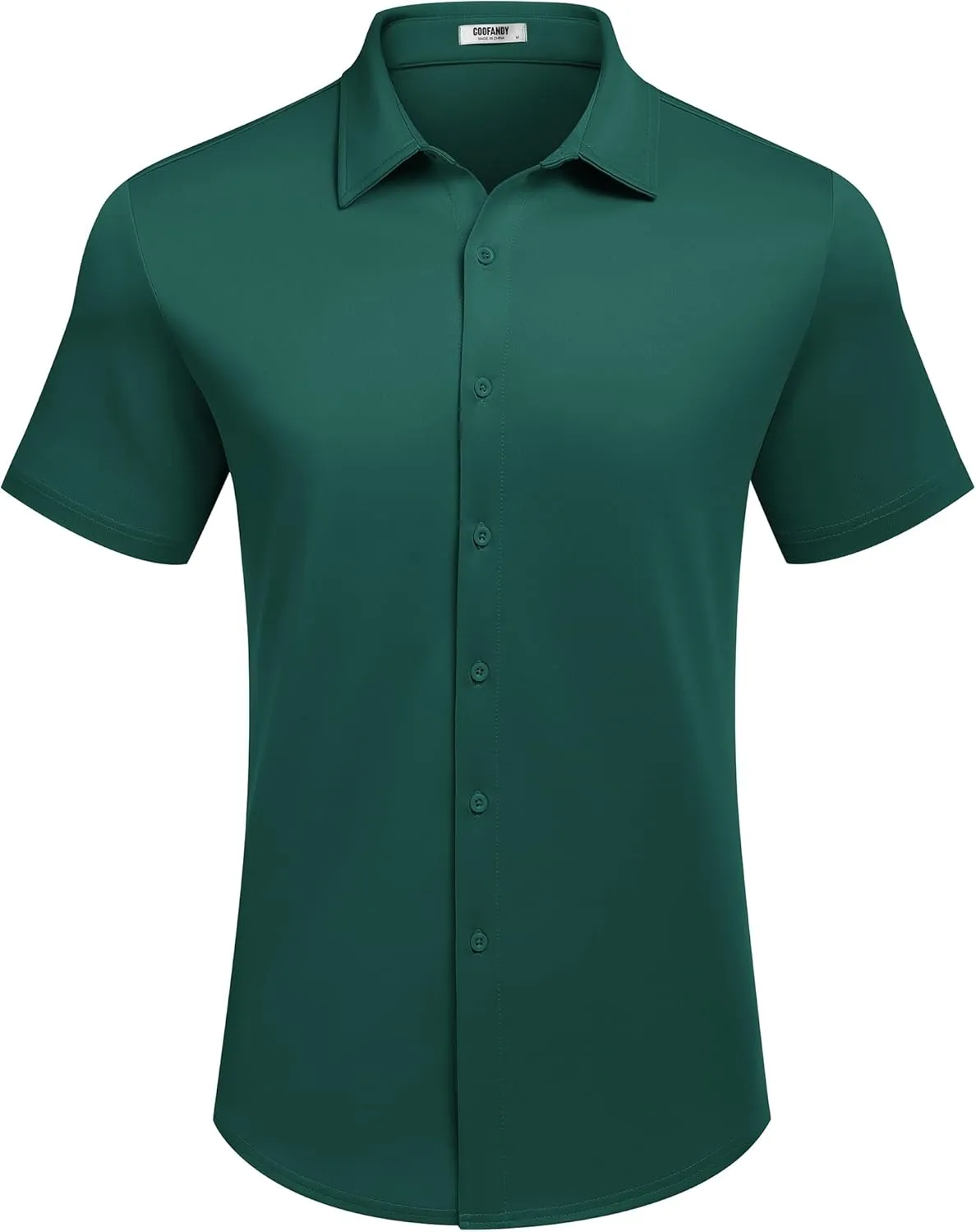 COOFANDY Mens Casual Wrinkle Free Shirts Short Sleeve Button Down Summer Stretch Dress Shirt