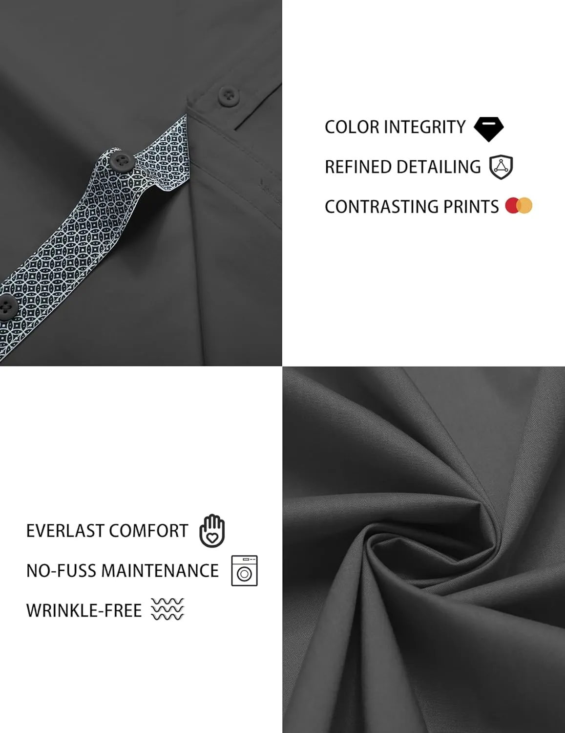 COOFANDY Men's Dress Shirt Wrinkle Free Regular Fit Stretch Short Sleeve Button Down Shirts