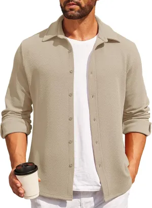 COOFANDY Mens Dress Shirts Long Sleeve Wrinkle Free Untucked Shirts Lightweight Button Down Shirt