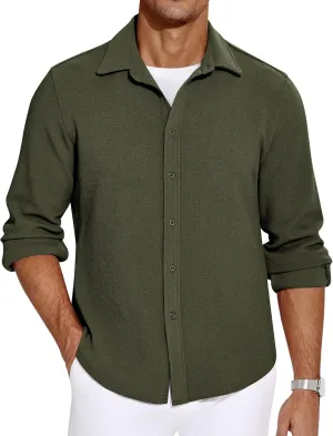 COOFANDY Mens Dress Shirts Long Sleeve Wrinkle Free Untucked Shirts Lightweight Button Down Shirt
