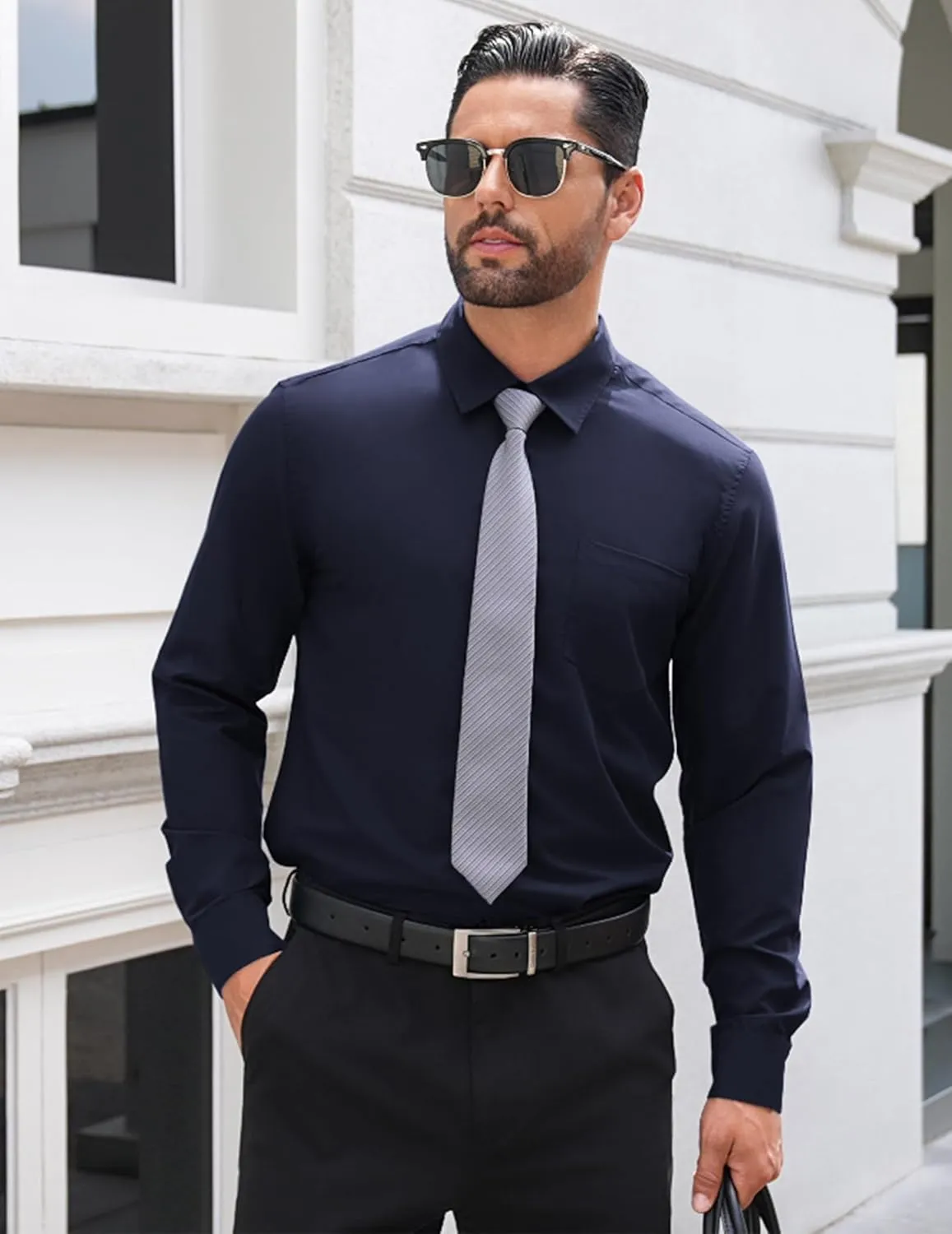 COOFANDY Men's Long Sleeve Button Down Dress Shirts Business Casual Wrinkle Free Untucked Shirts