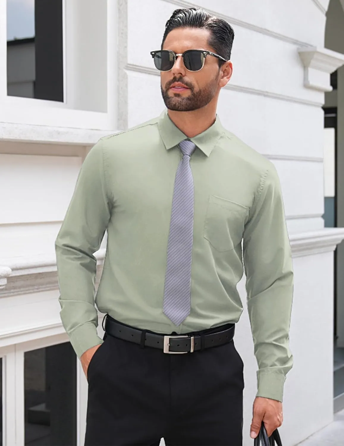 COOFANDY Men's Long Sleeve Button Down Dress Shirts Business Casual Wrinkle Free Untucked Shirts