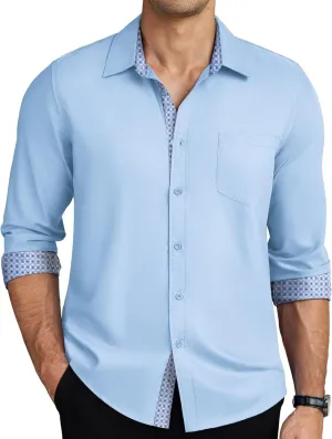COOFANDY Men's Long Sleeve Button Down Dress Shirts Business Casual Wrinkle Free Untucked Shirts