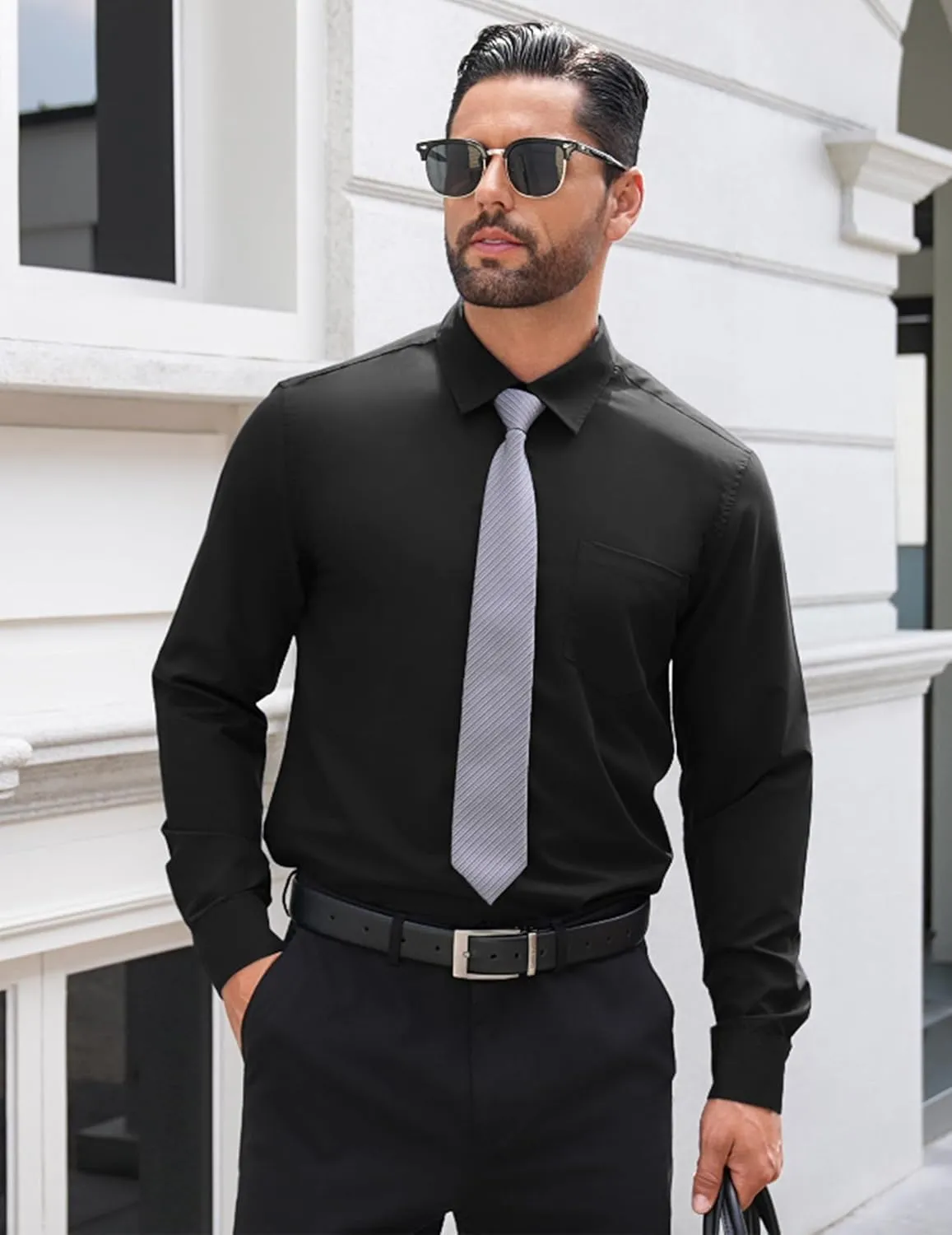 COOFANDY Men's Long Sleeve Button Down Dress Shirts Business Casual Wrinkle Free Untucked Shirts