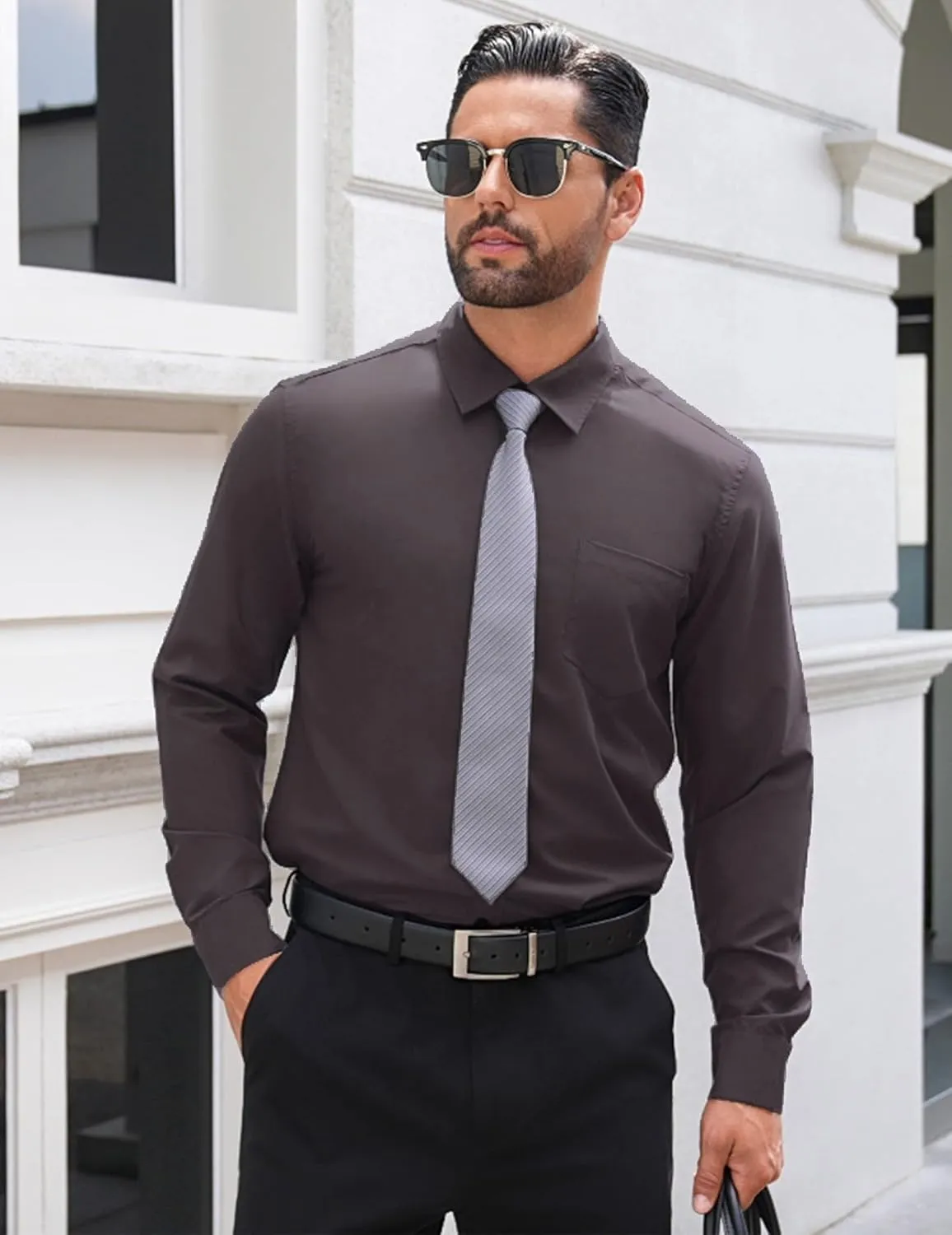 COOFANDY Men's Long Sleeve Button Down Dress Shirts Business Casual Wrinkle Free Untucked Shirts