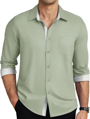 COOFANDY Men's Long Sleeve Button Down Dress Shirts Business Casual Wrinkle Free Untucked Shirts