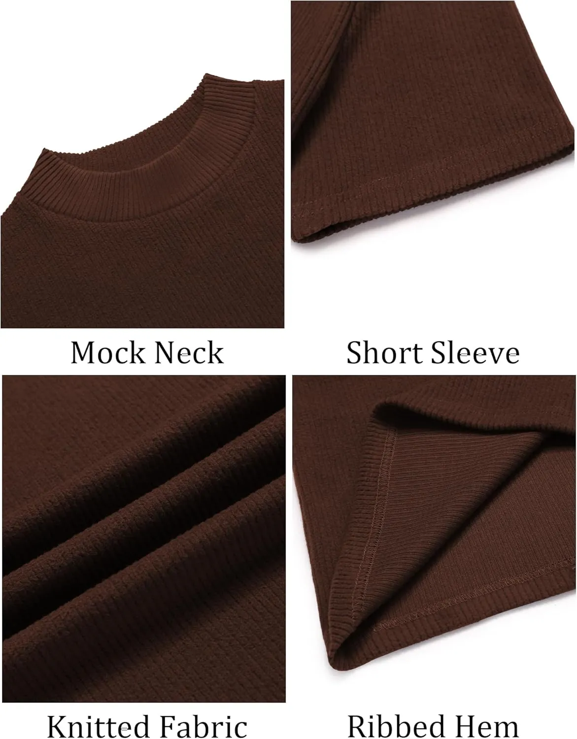 COOFANDY Mens Mock Turtleneck Sweater Short Sleeve Turtle Neck Sweaters Casual Ribbed Knited Pullover Tops Solid Basic Tee