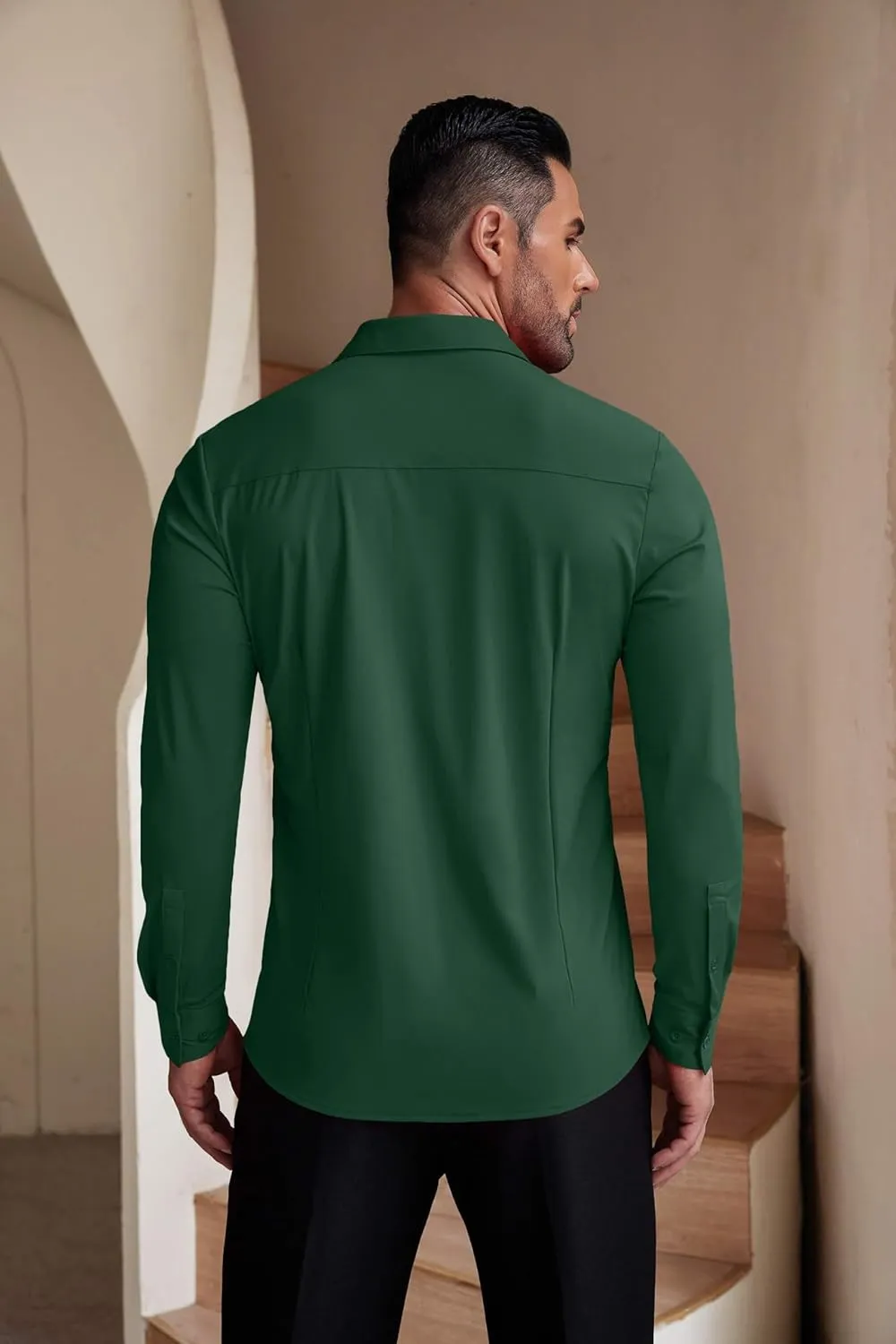 COOFANDY Men's Muscle Fit Dress Shirts Wrinkle-Free Long Sleeve Casual Button Down Shirts