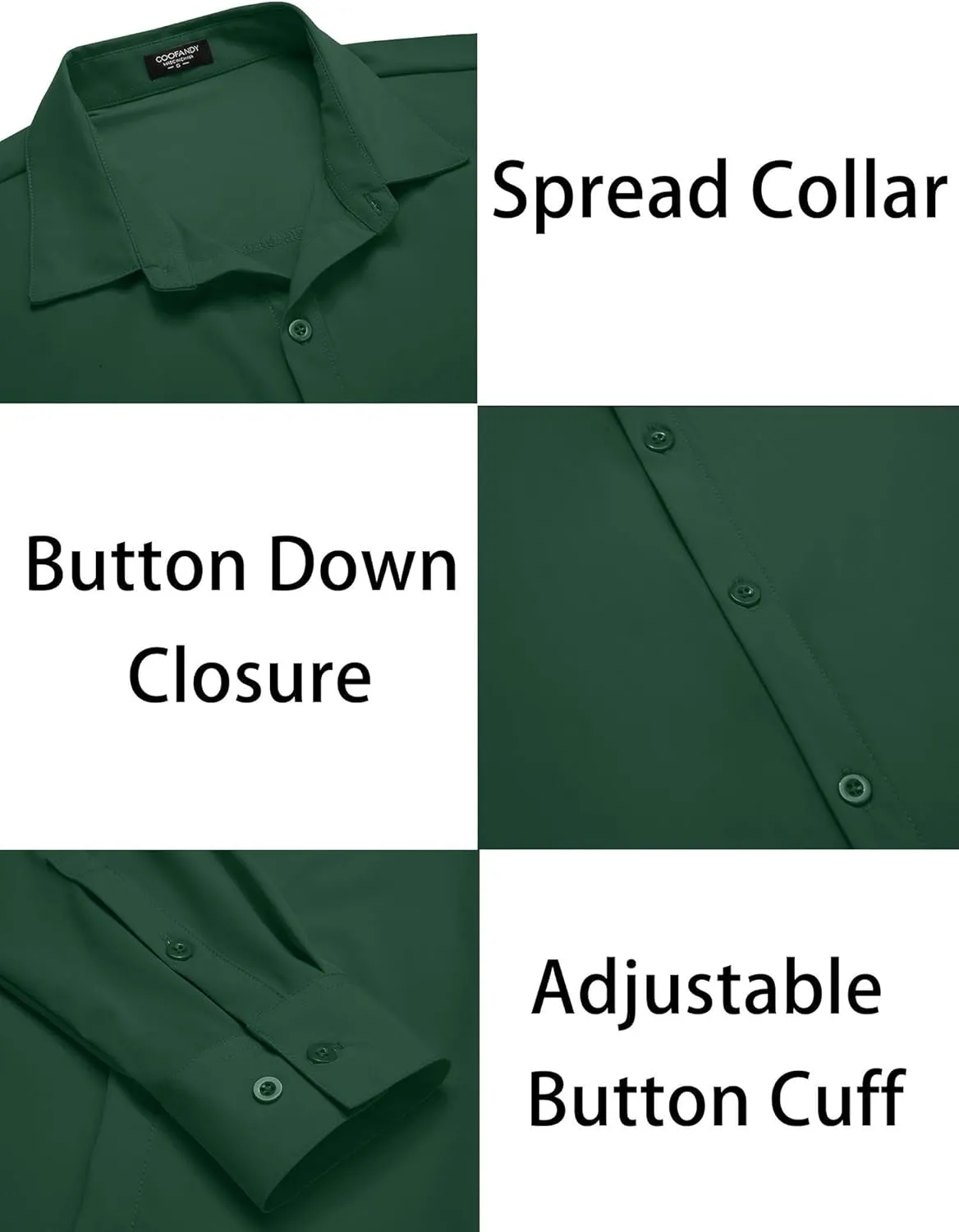 COOFANDY Men's Muscle Fit Dress Shirts Wrinkle-Free Long Sleeve Casual Button Down Shirts