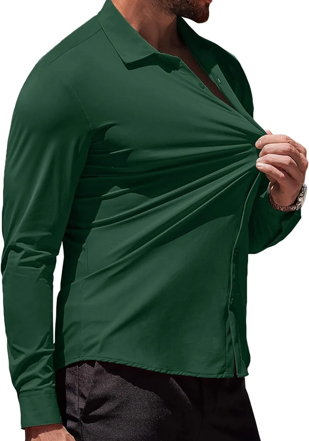 COOFANDY Men's Muscle Fit Dress Shirts Wrinkle-Free Long Sleeve Casual Button Down Shirts