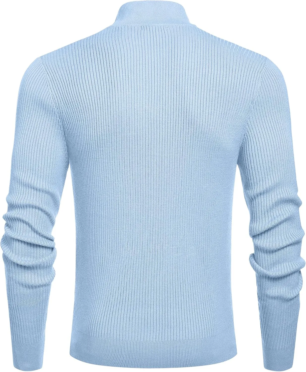 COOFANDY Men's Quarter Zip Sweaters Slim Fit Mock Neck Pullover Sweater Lightweight Knitted Polo Sweaters