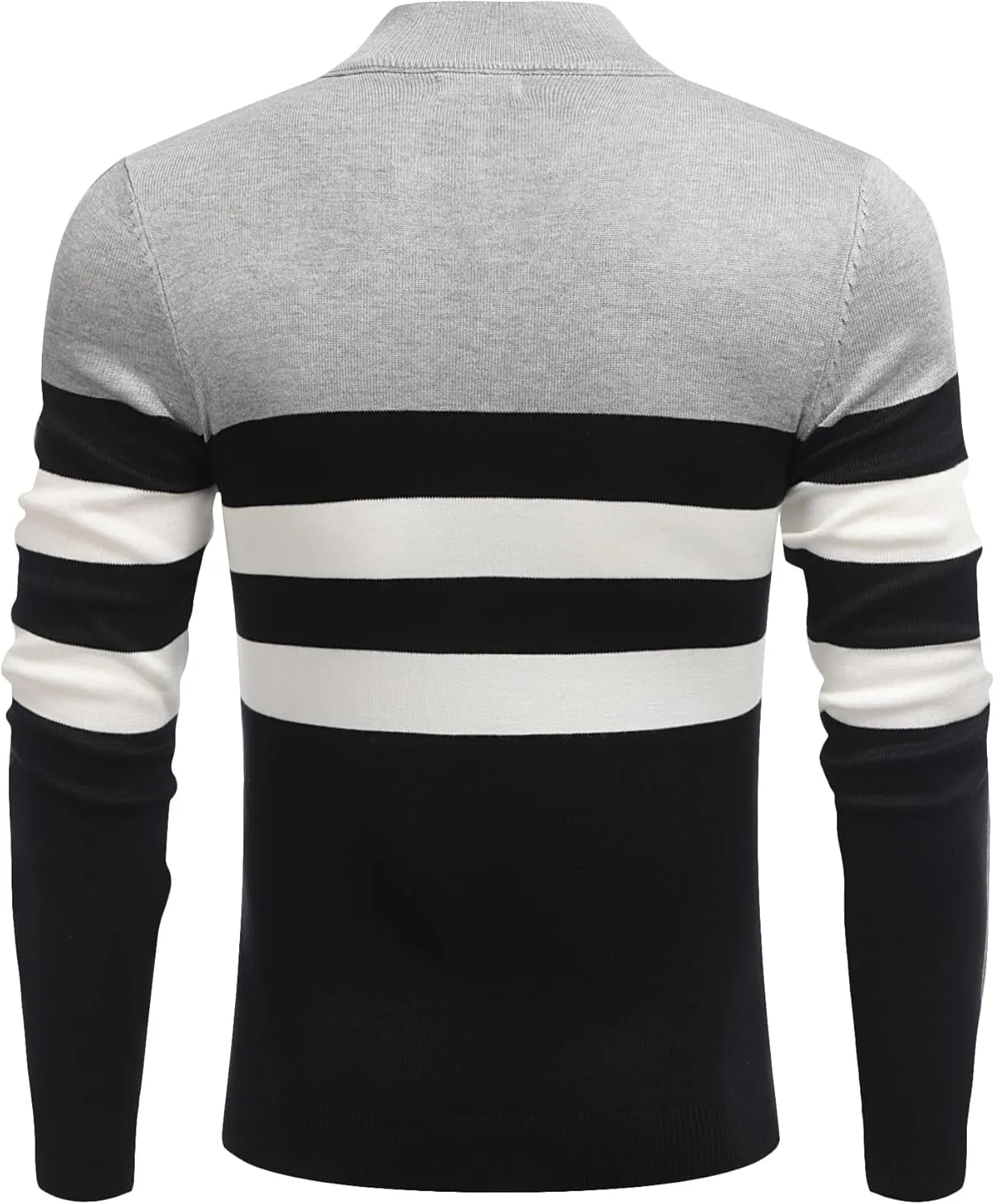 COOFANDY Men's Quarter Zip Up Sweaters Slim Fit Lightweight Mock Neck Pullover Casual Polo Sweaters