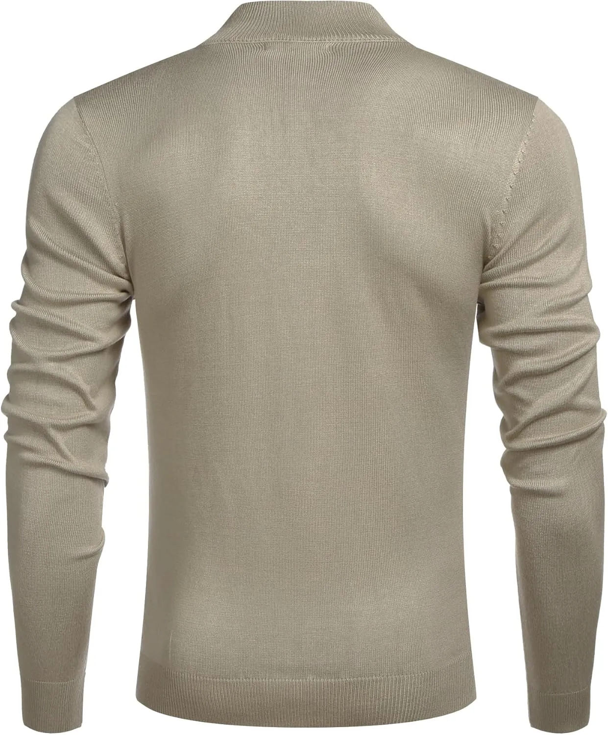 COOFANDY Men's Quarter Zip Up Sweaters Slim Fit Lightweight Mock Neck Pullover Casual Polo Sweaters