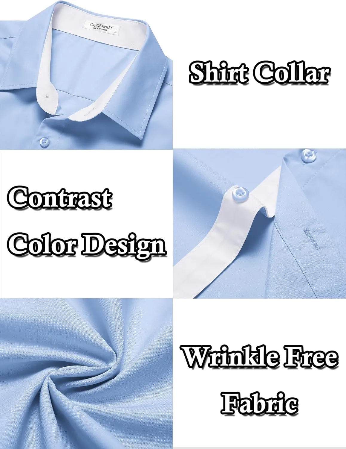 COOFANDY Men's Wrinkle Free Business Dress Shirts Short Sleeve Button Down Shirts
