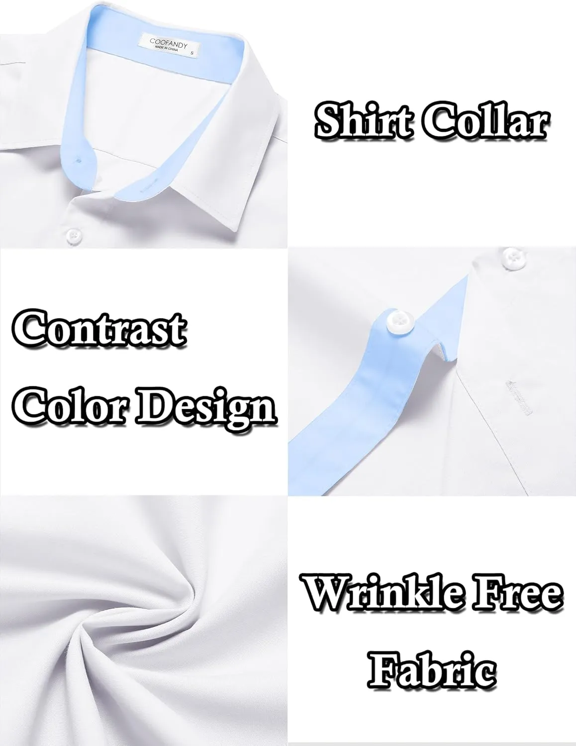 COOFANDY Men's Wrinkle Free Business Dress Shirts Short Sleeve Button Down Shirts