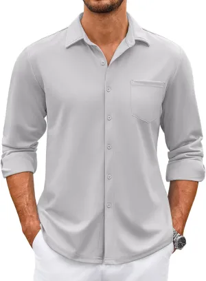 COOFANDY Mens Wrinkle Free Dress Shirts Long Sleeve Untucked Shirts Casual Button Down Shirts