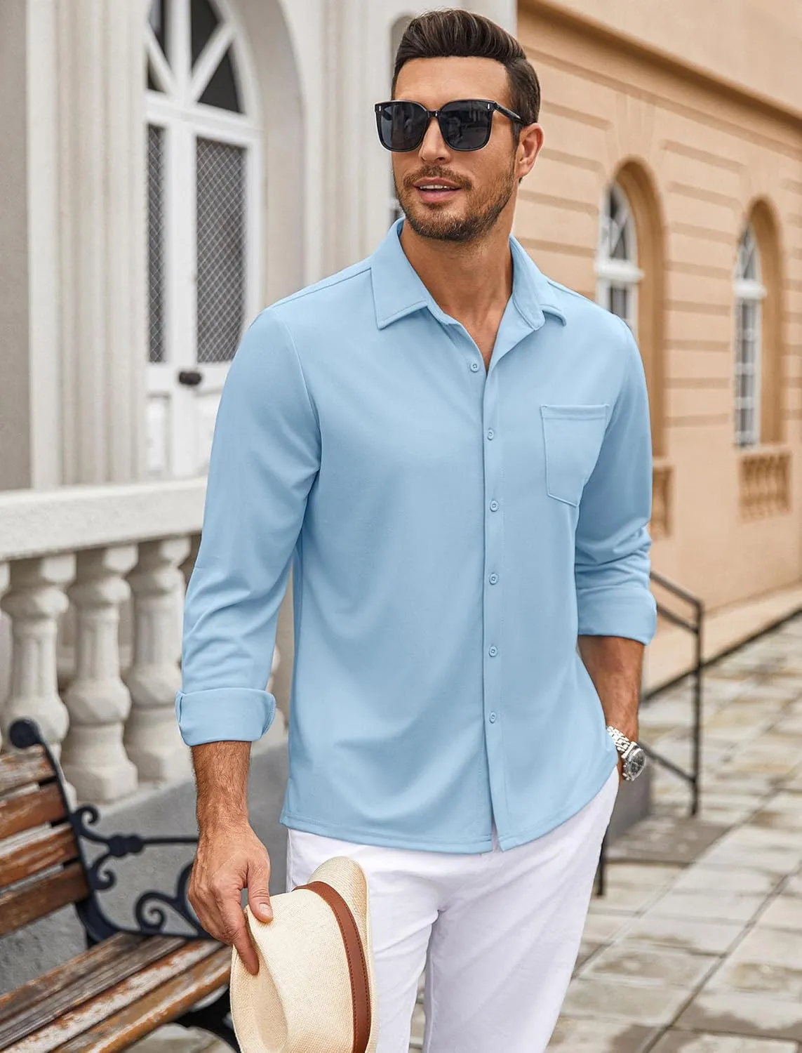 COOFANDY Mens Wrinkle Free Dress Shirts Long Sleeve Untucked Shirts Casual Button Down Shirts