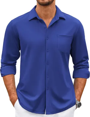 COOFANDY Mens Wrinkle Free Dress Shirts Long Sleeve Untucked Shirts Casual Button Down Shirts