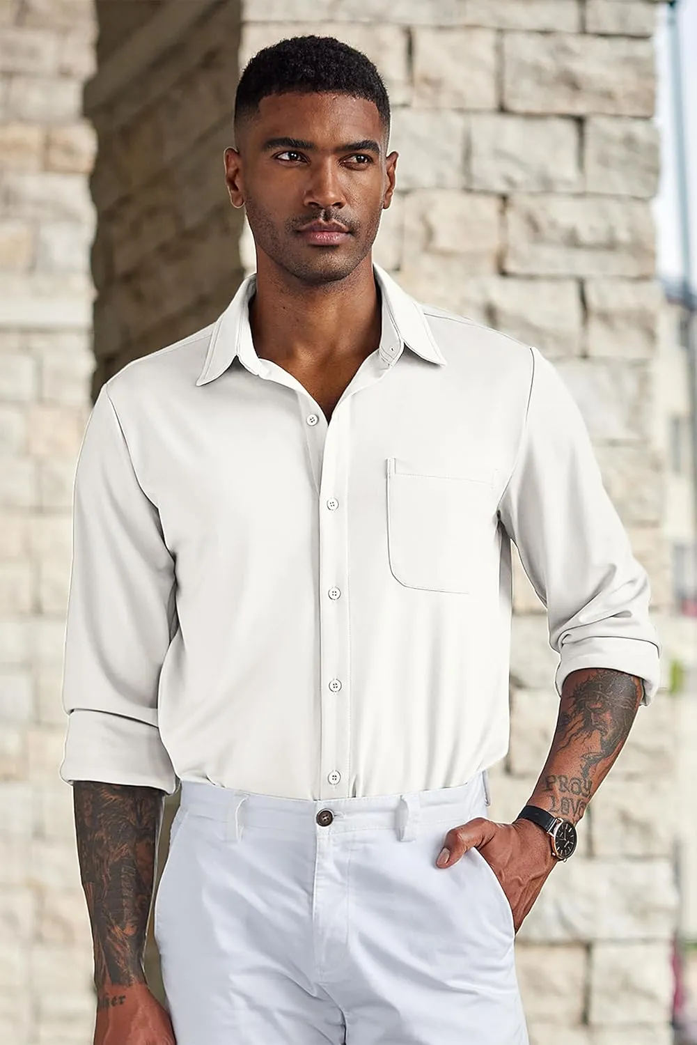 COOFANDY Men's Wrinkle Free Shirts Casual Long Sleeve Button Down Dress Shirts