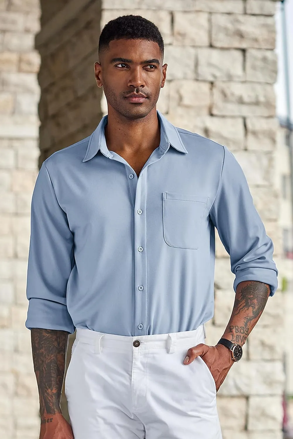 COOFANDY Men's Wrinkle Free Shirts Casual Long Sleeve Button Down Dress Shirts