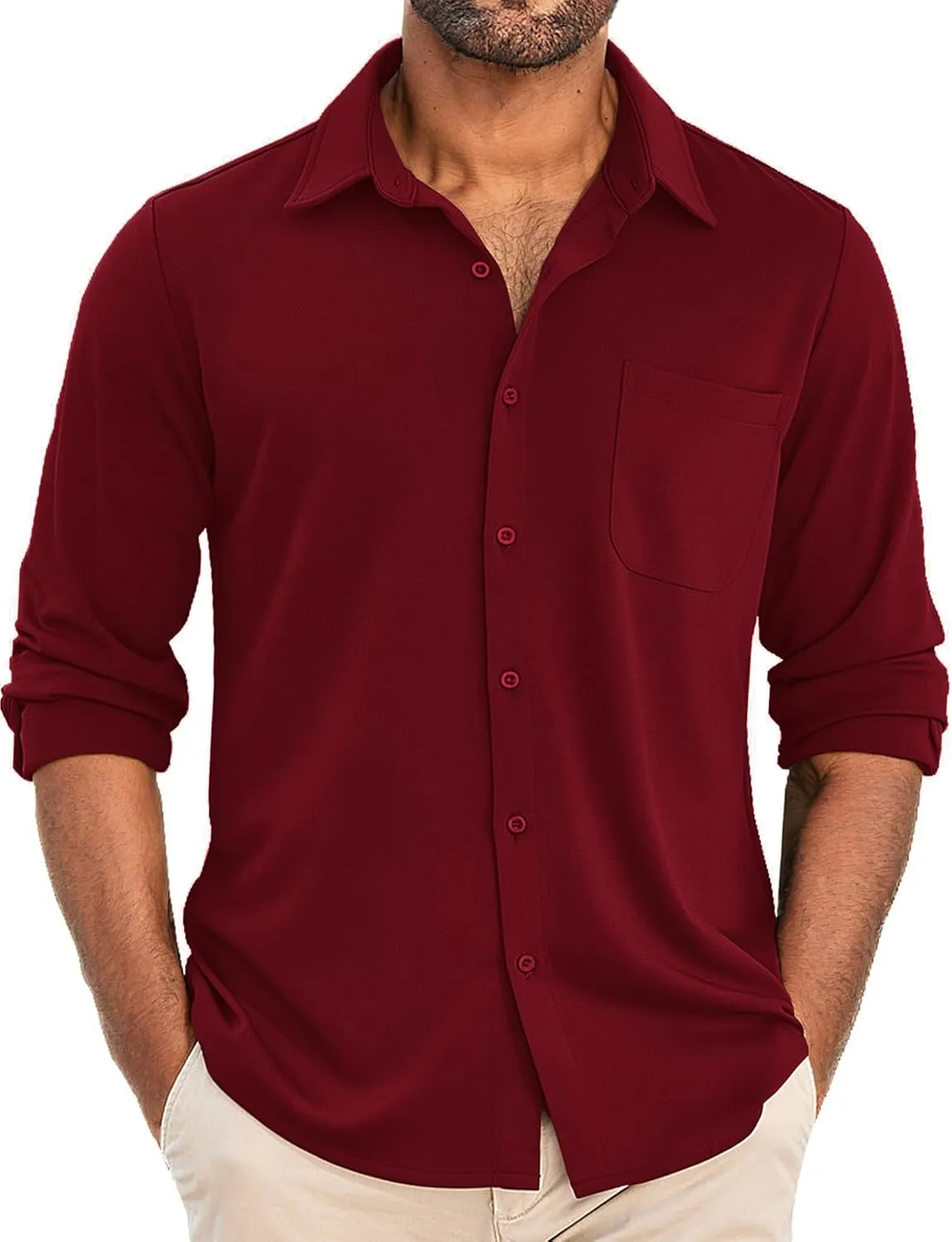 COOFANDY Men's Wrinkle Free Shirts Casual Long Sleeve Button Down Dress Shirts