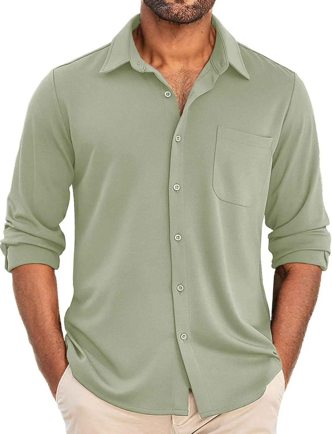 COOFANDY Men's Wrinkle Free Shirts Casual Long Sleeve Button Down Dress Shirts