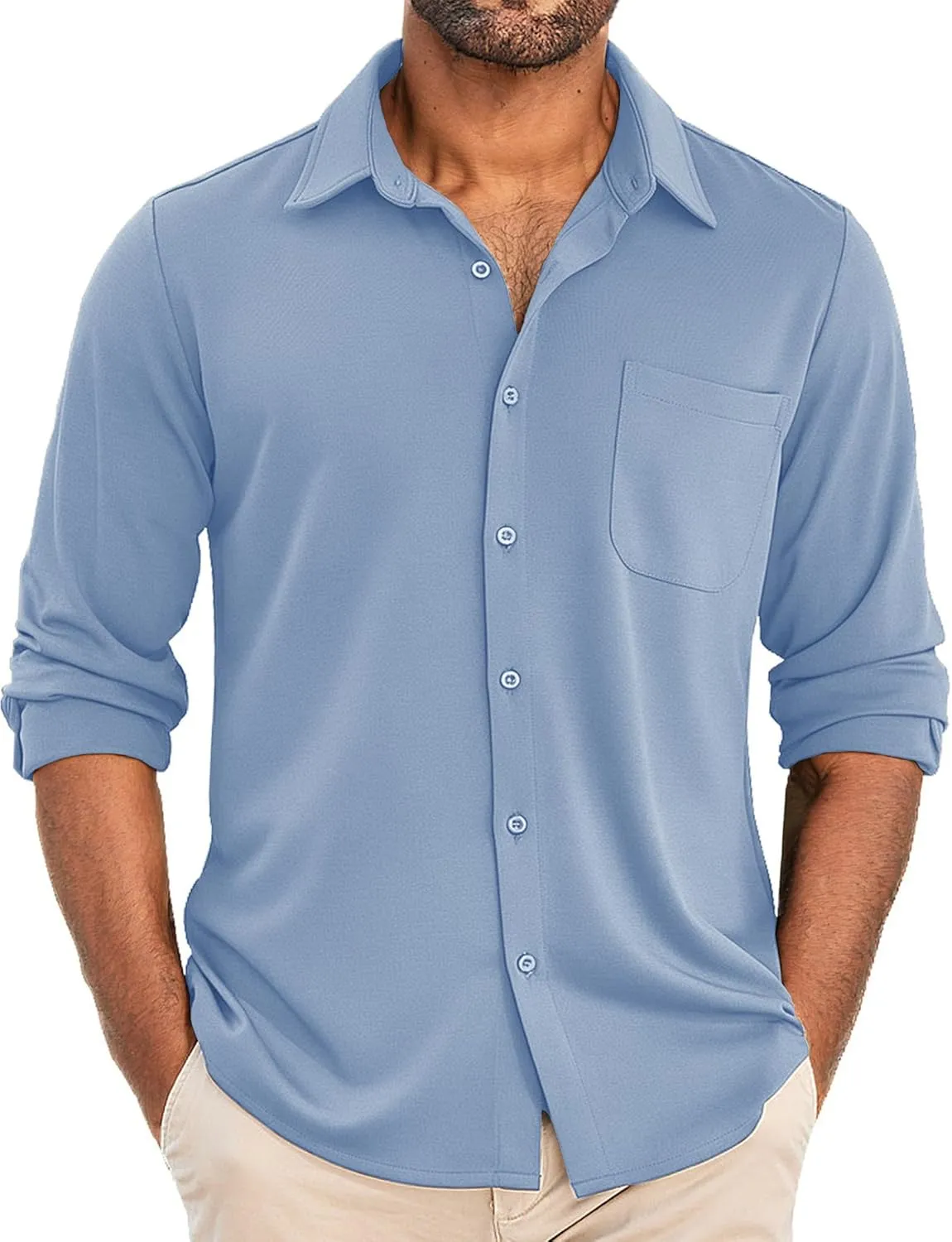 COOFANDY Men's Wrinkle Free Shirts Casual Long Sleeve Button Down Dress Shirts