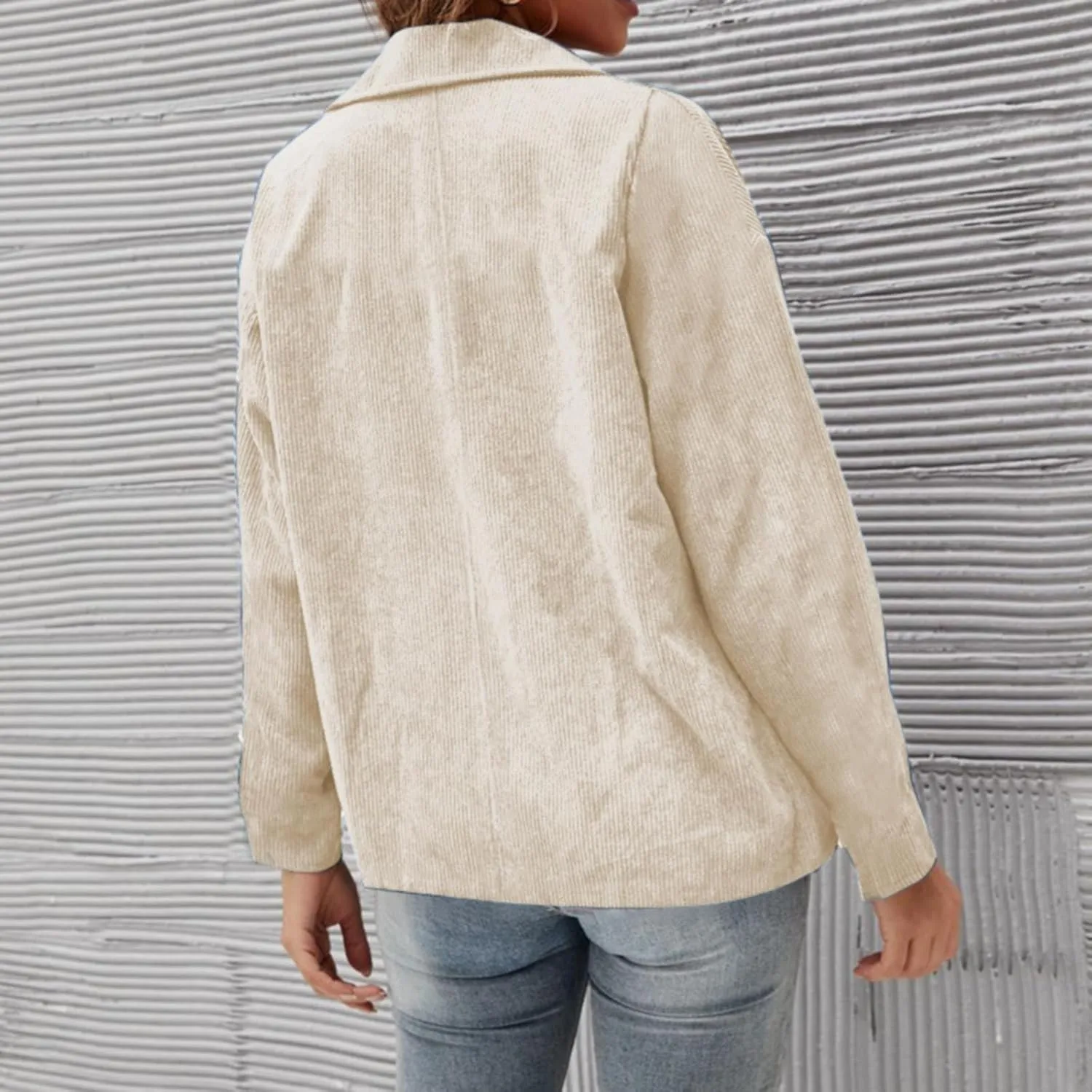 Corduroy Shirt Jacket for Women Fall Winter Warm Shirt Jacket Boyfriend Coat Long Sleeve Casual Shacket Coats Outwear