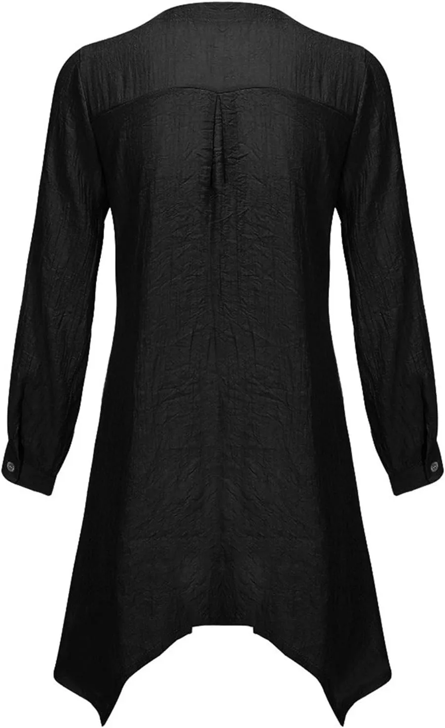 Cotton Linen Shirts for Women High Low V Neck Long Sleeve Tunic Top Plus Size Loose Comfy Beach Blouse Tees Tunics