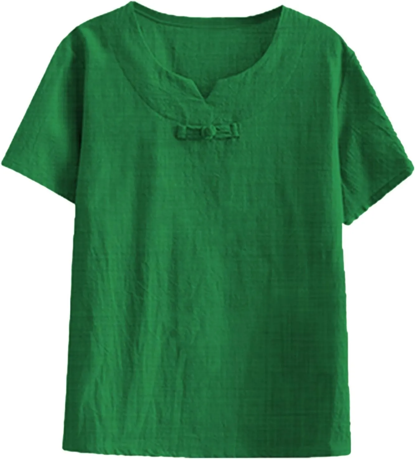Cotton Tshirts for Women Crewneck Decoration Short Sleeve Tunic Top Lightweight Breathable Summer Street Outfits 2025