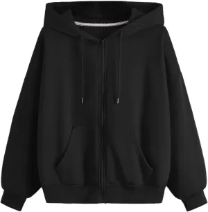 COZYEASE Women's Zip Up Hoodies Drawstring Long Sleeve Hooded Sweatshirts Basic Pullover Hoodies with Pocket