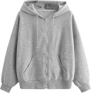 COZYEASE Women's Zip Up Hoodies Drawstring Long Sleeve Hooded Sweatshirts Basic Pullover Hoodies with Pocket