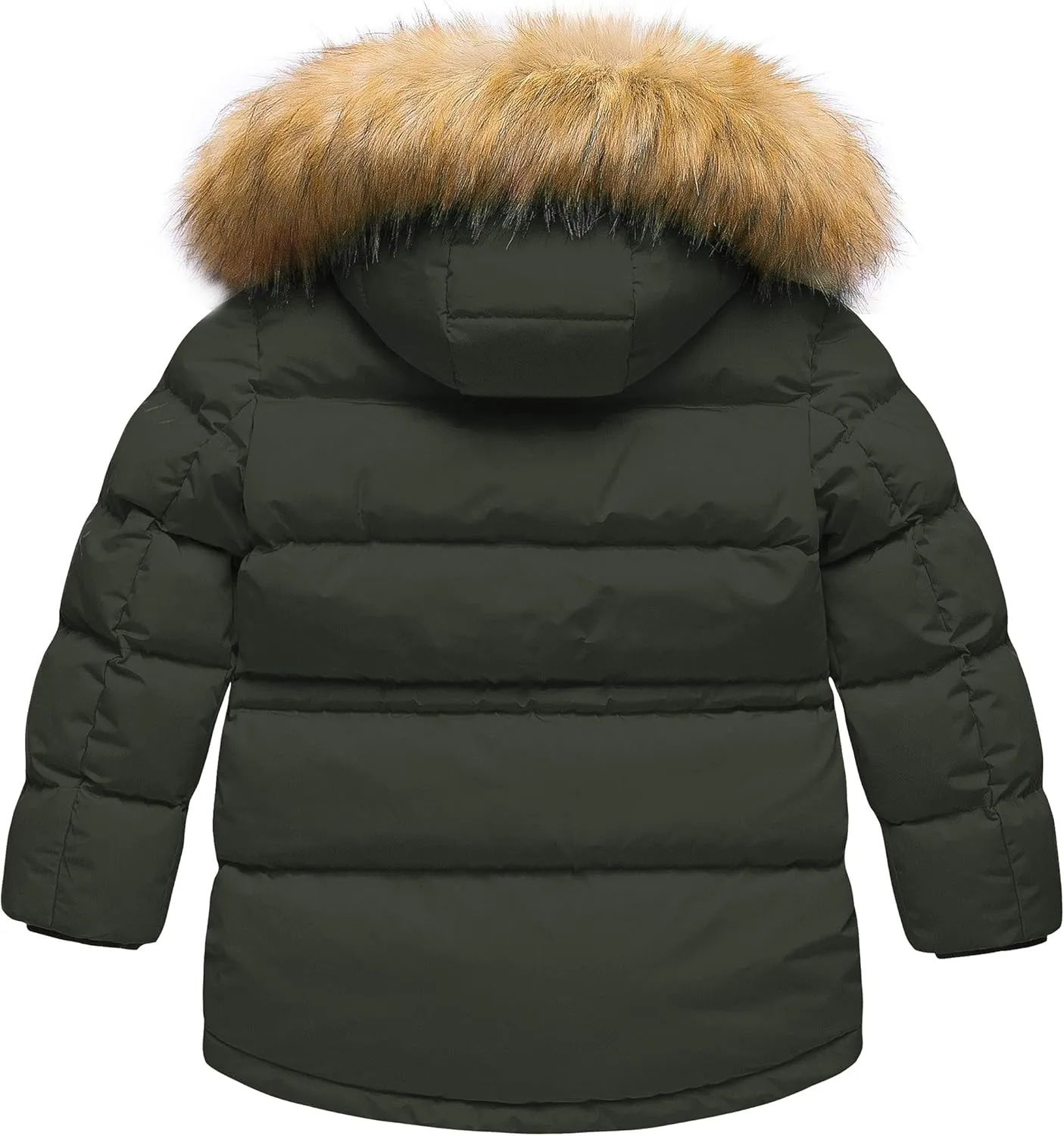 CREATMO US Boy's Winter Parka Water Resistant Hooded Puffer Fleece Lined Jackets Coats