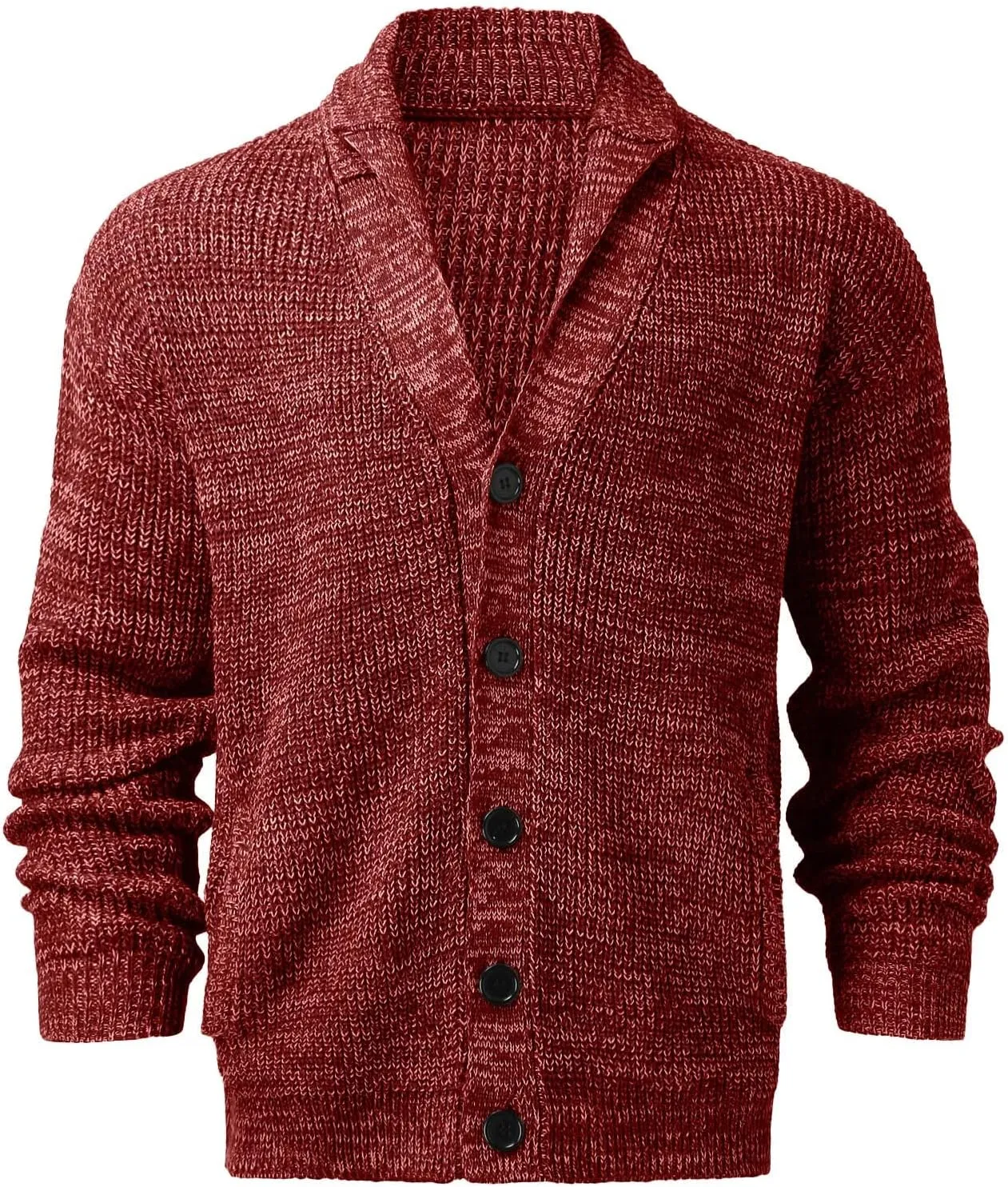 CRNTCEM Mens Casual Shawl Collar Cardigan Sweater Cable Knit Button Chunky Winter Thick Thermal Open Front Cardigan Coats