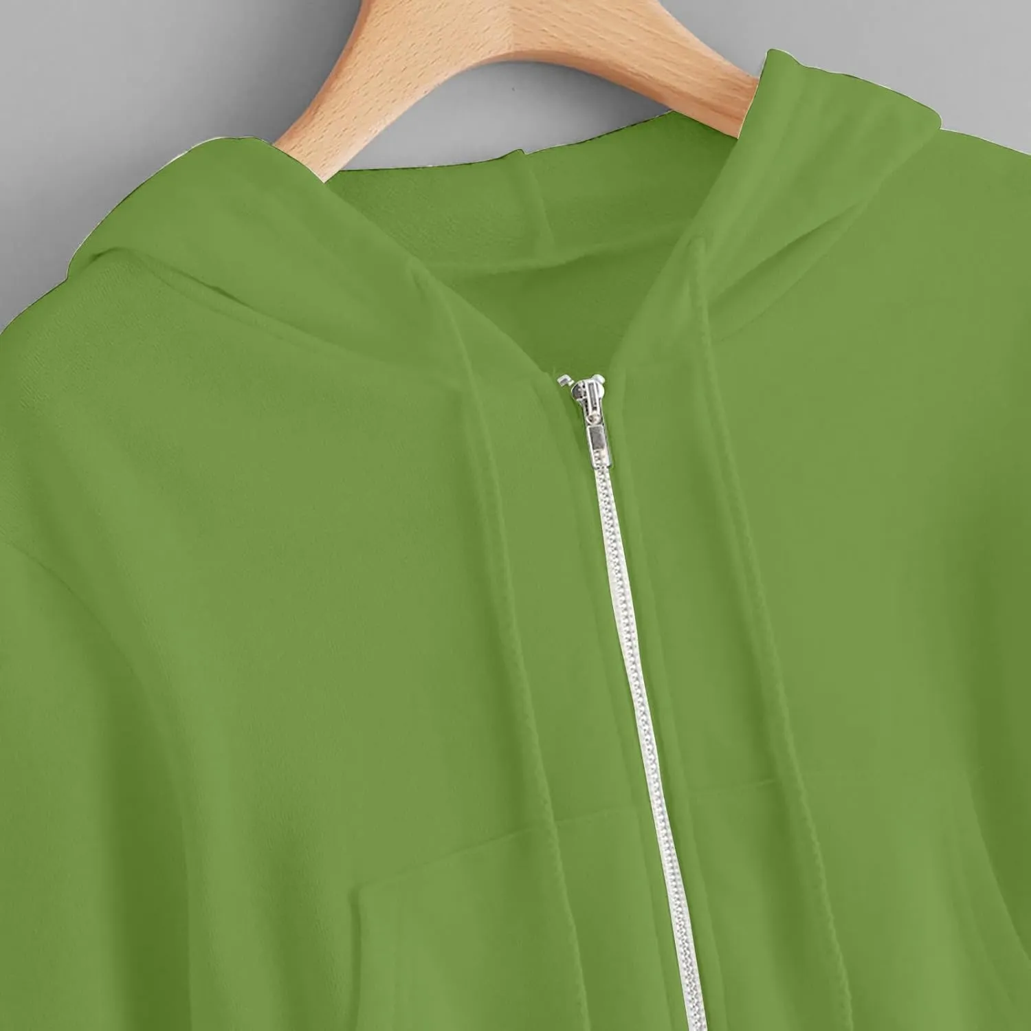 Cropped Hoodie for Women Fashion Zip Up Track Jackets Long Sleeve Athletic Sports Casual Sweatshirts with Pockets