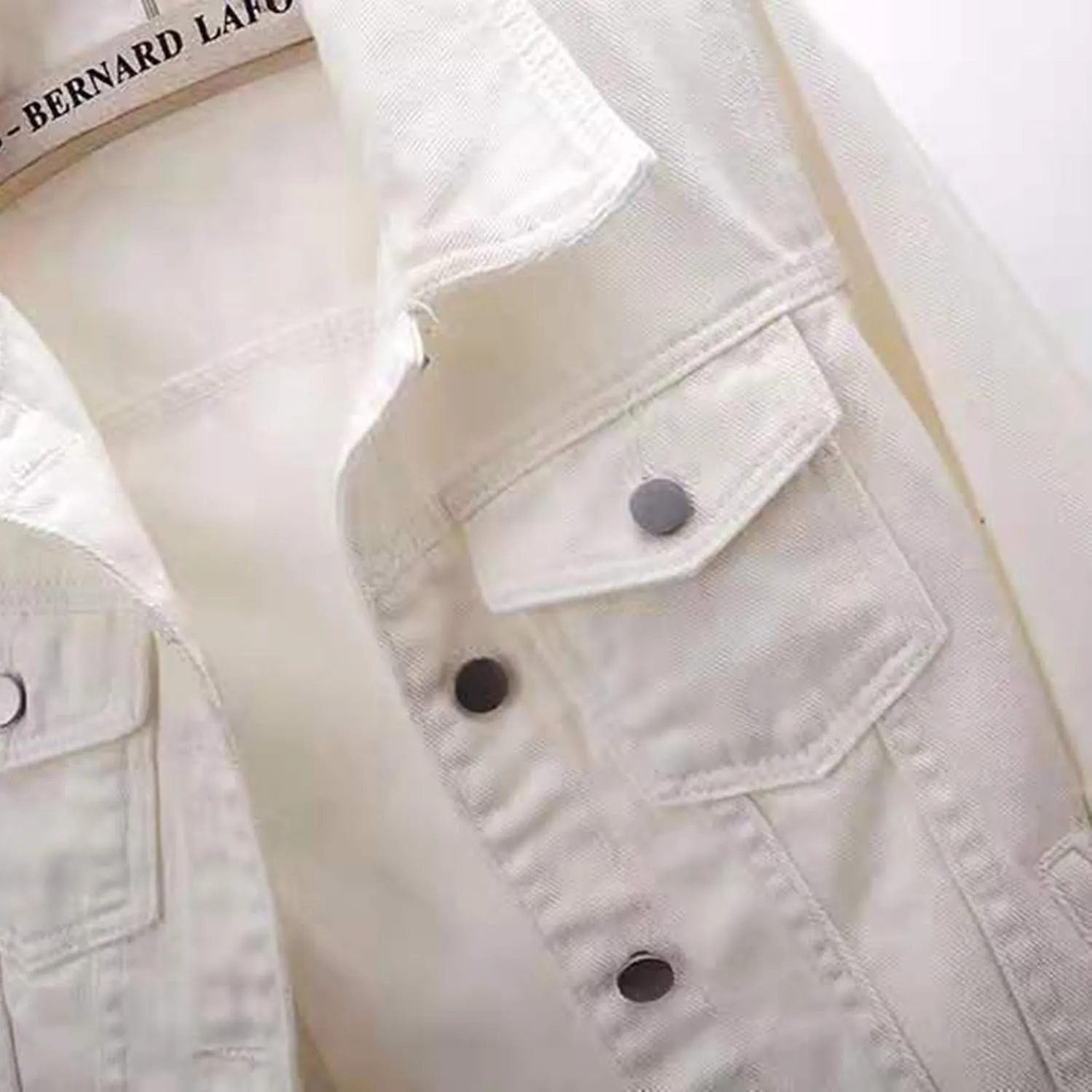 Cropped Jean Jacket for Women 3/4 Sleeve Short Denim Jacket Colored Casual Light Button Crop Trucker Jean Jackets Coat