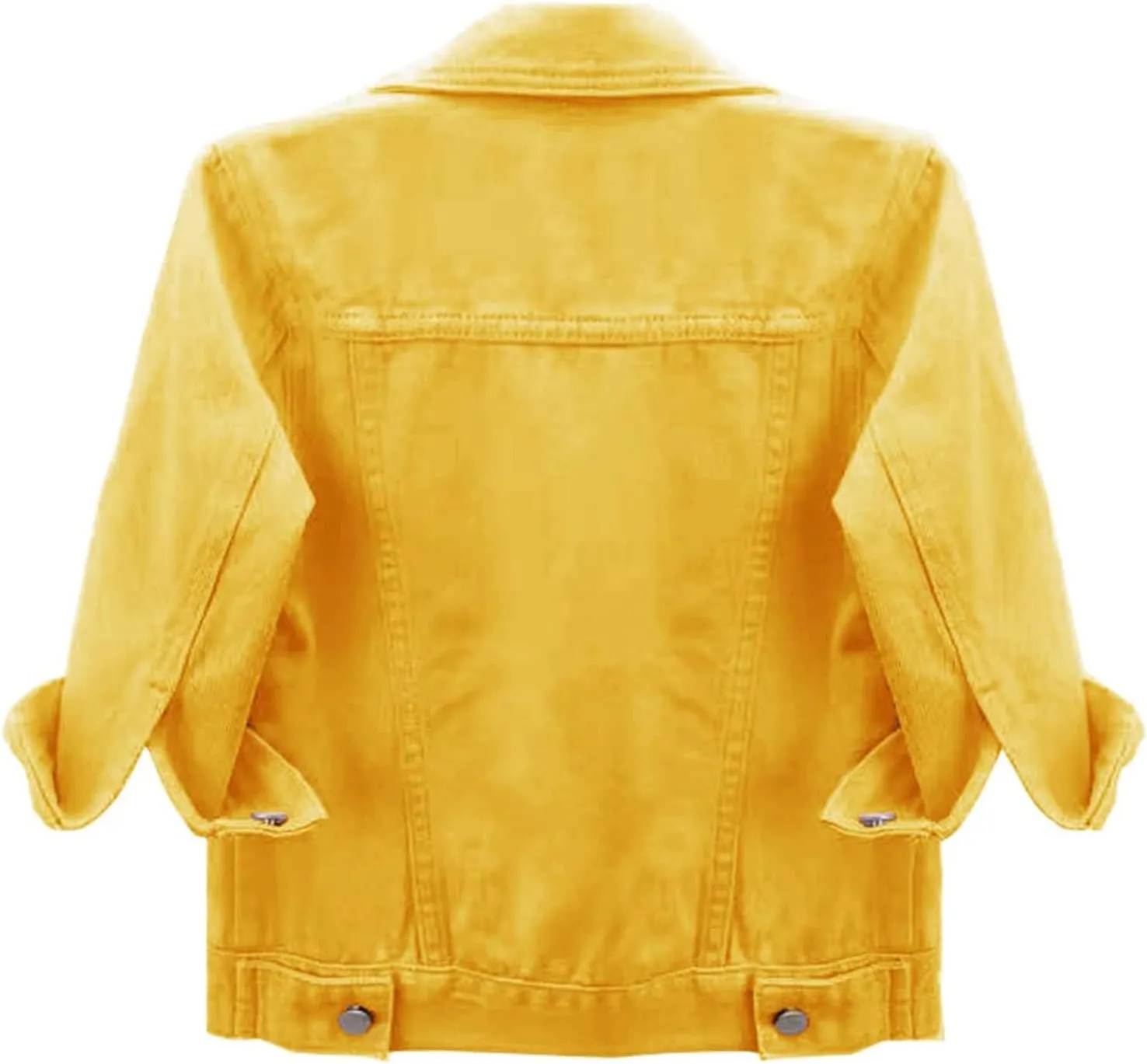 Cropped Jean Jacket for Women 3/4 Sleeve Short Denim Jacket Colored Casual Light Button Crop Trucker Jean Jackets Coat