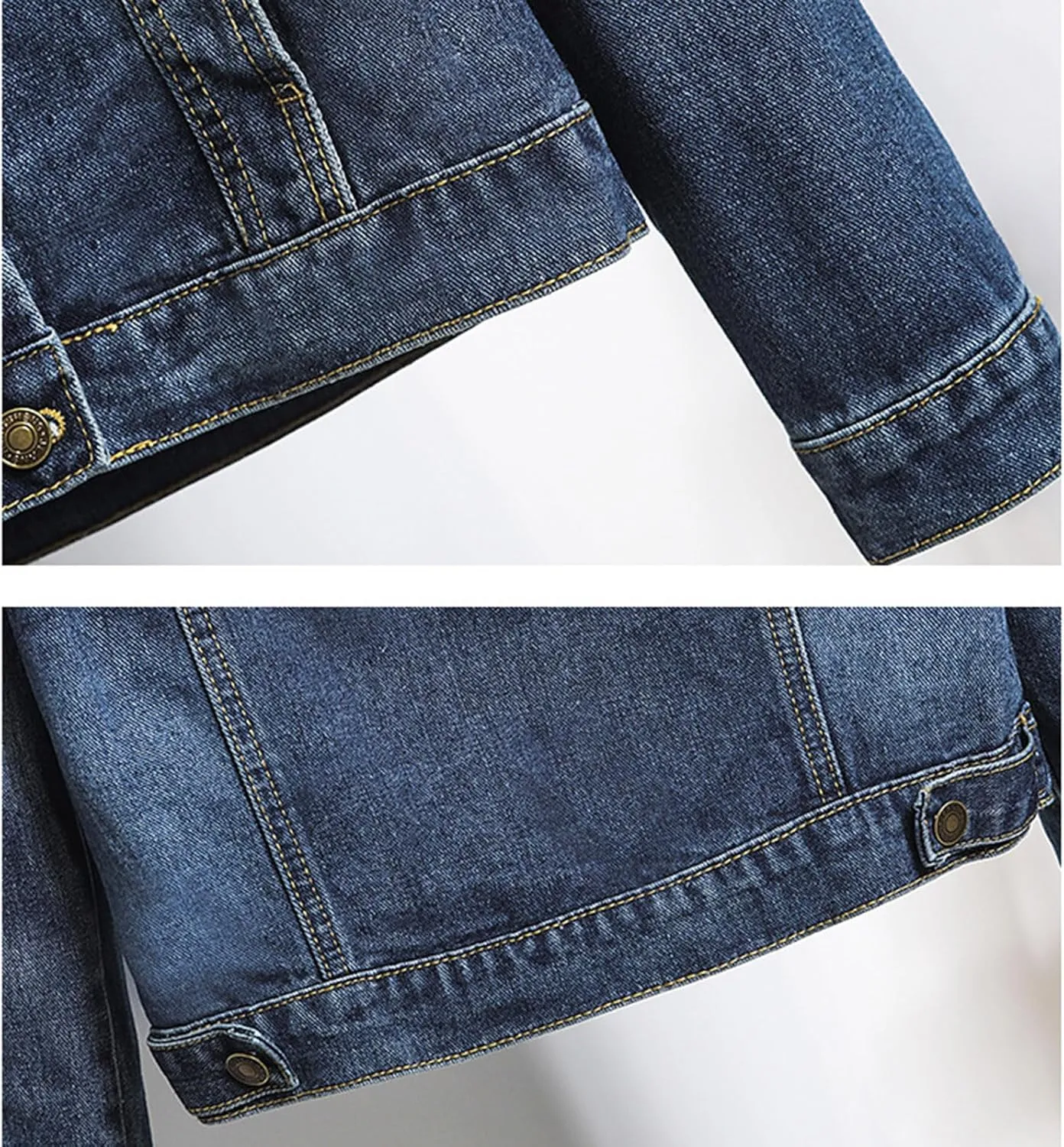 Cropped Jean Jackets for Women Casual 3/4 Sleeve Jean Jackets Lightweight Denim Jackets Button Down Trucker Coats