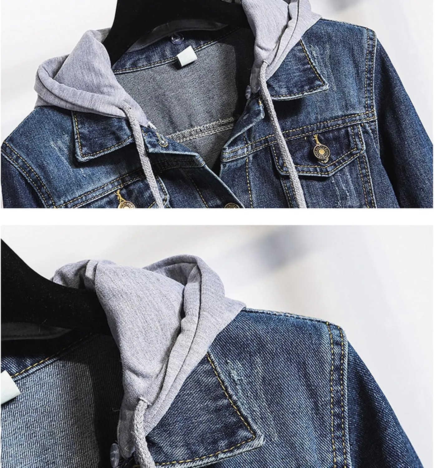 Cropped Jean Jackets for Women Casual 3/4 Sleeve Jean Jackets Lightweight Denim Jackets Button Down Trucker Coats