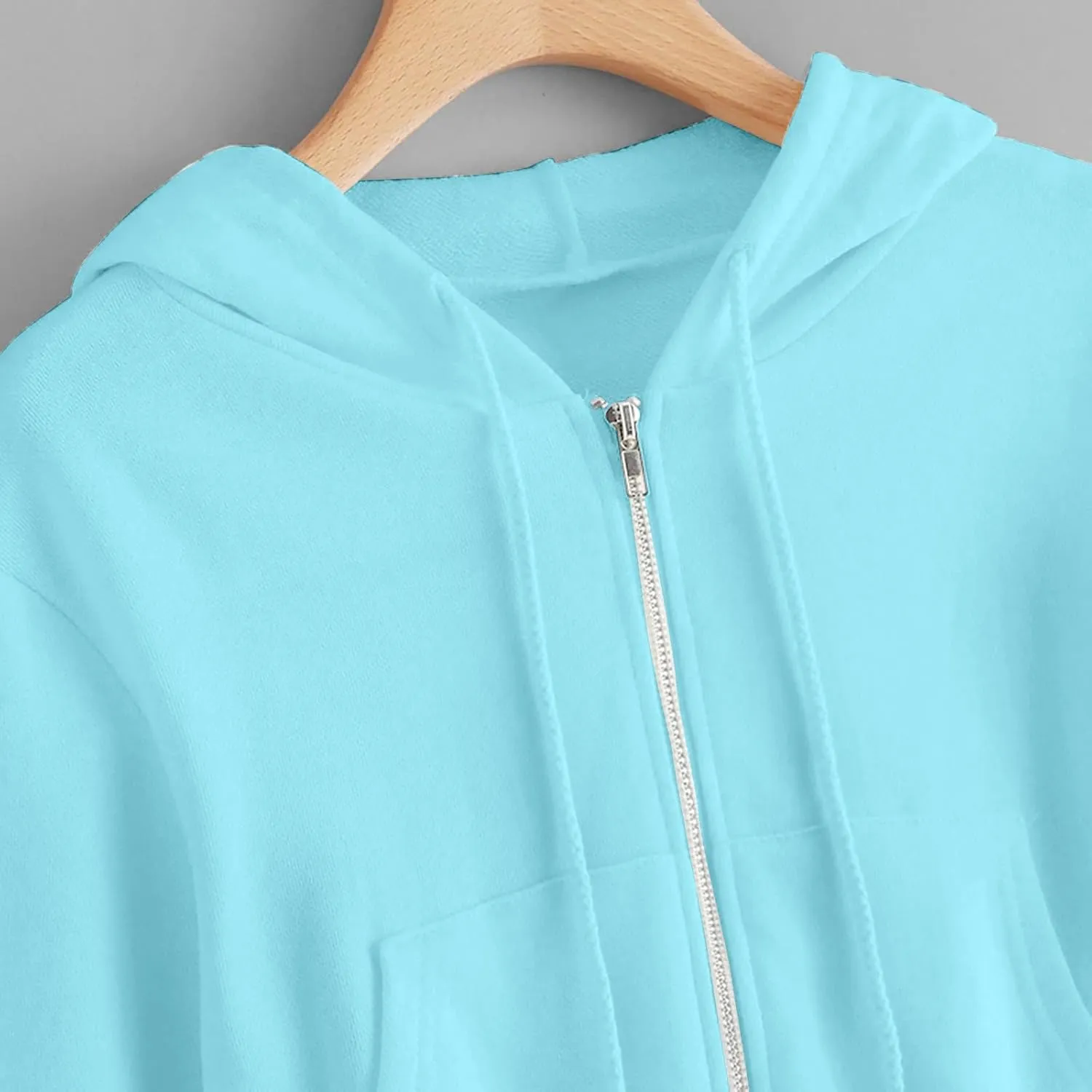 Cropped Zip Up Hoodie Women Lightweight Long Sleeve Crop Tops Womens Cute Hoodies Zipper Fall Sweatshirt